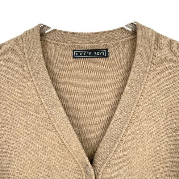 The Doffer Boys Cashmere‎ Favourite Old Cardigan Tan Medium V-neck Button Front - Picture 6 of 8